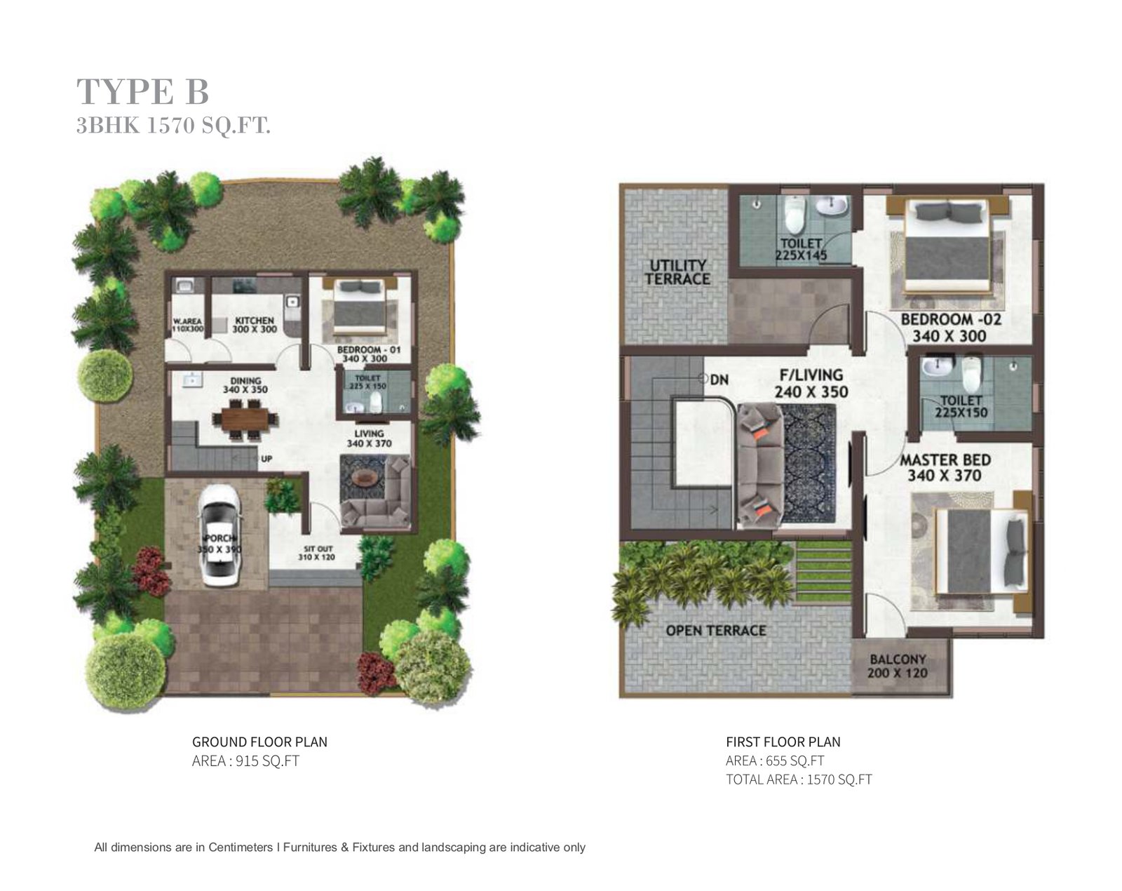 Living area of villa